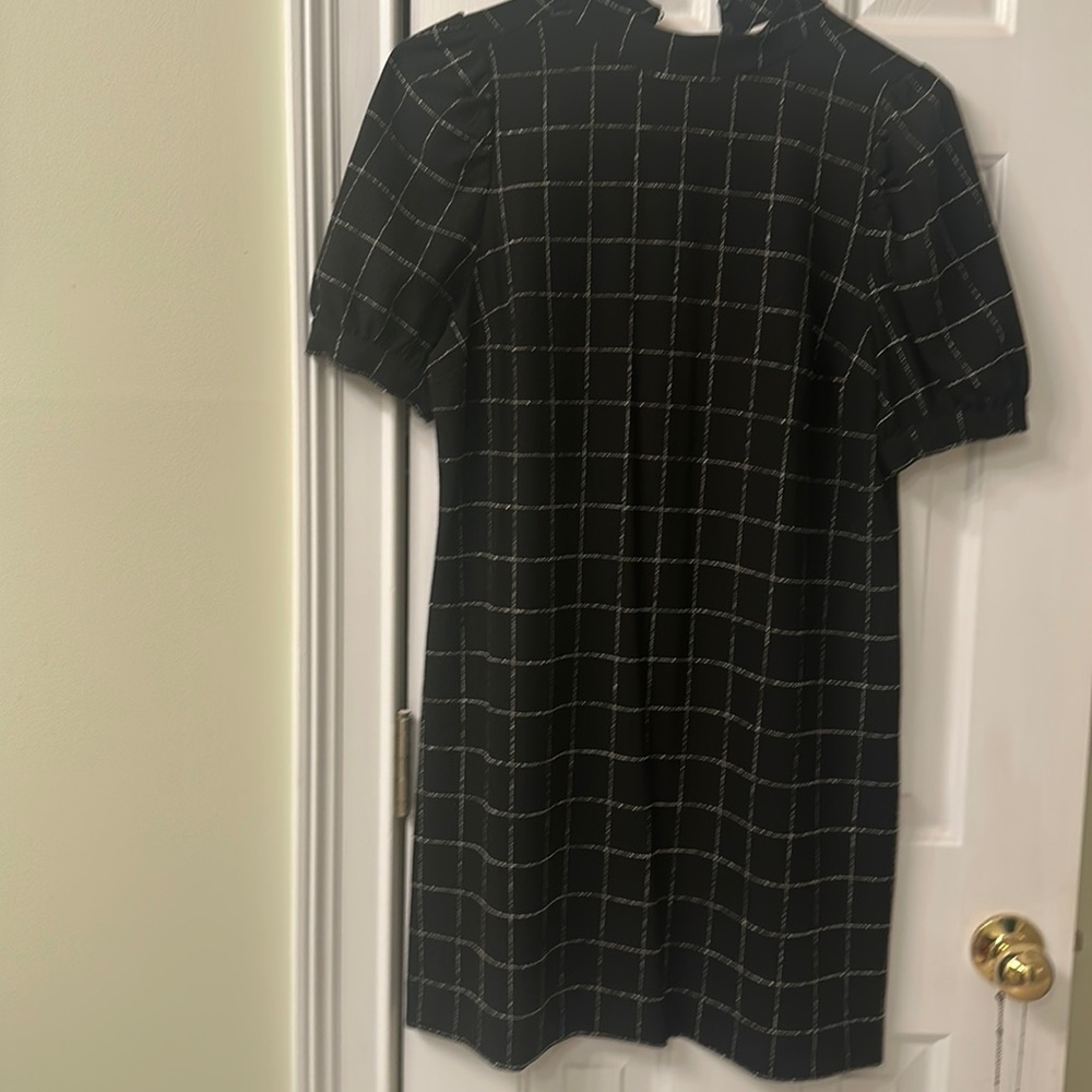 LOFT
Black checked puff sleeve Loft Dress- NWOT